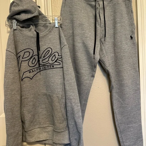 Ralph Lauren Gray Polo Logo Sweatshirt and Sweatpants - Picture 1 of 6